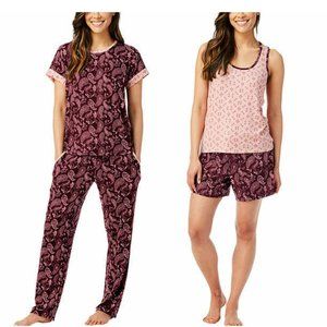 Lucky Brand Women's 4 Piece Pajama Set Color Red